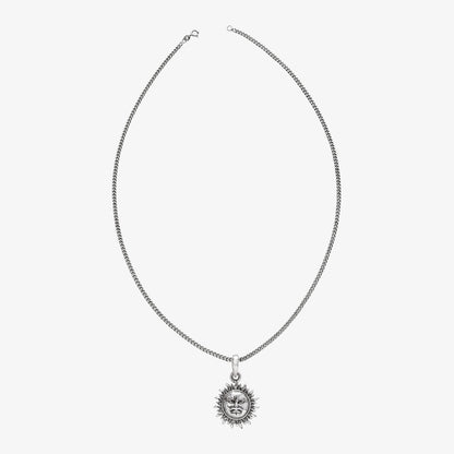 Oxidized Pure Silver Sun Pendant - Tweov Jewels