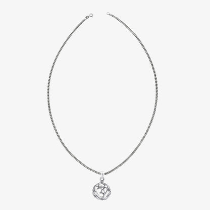Carved Om Silver Chain