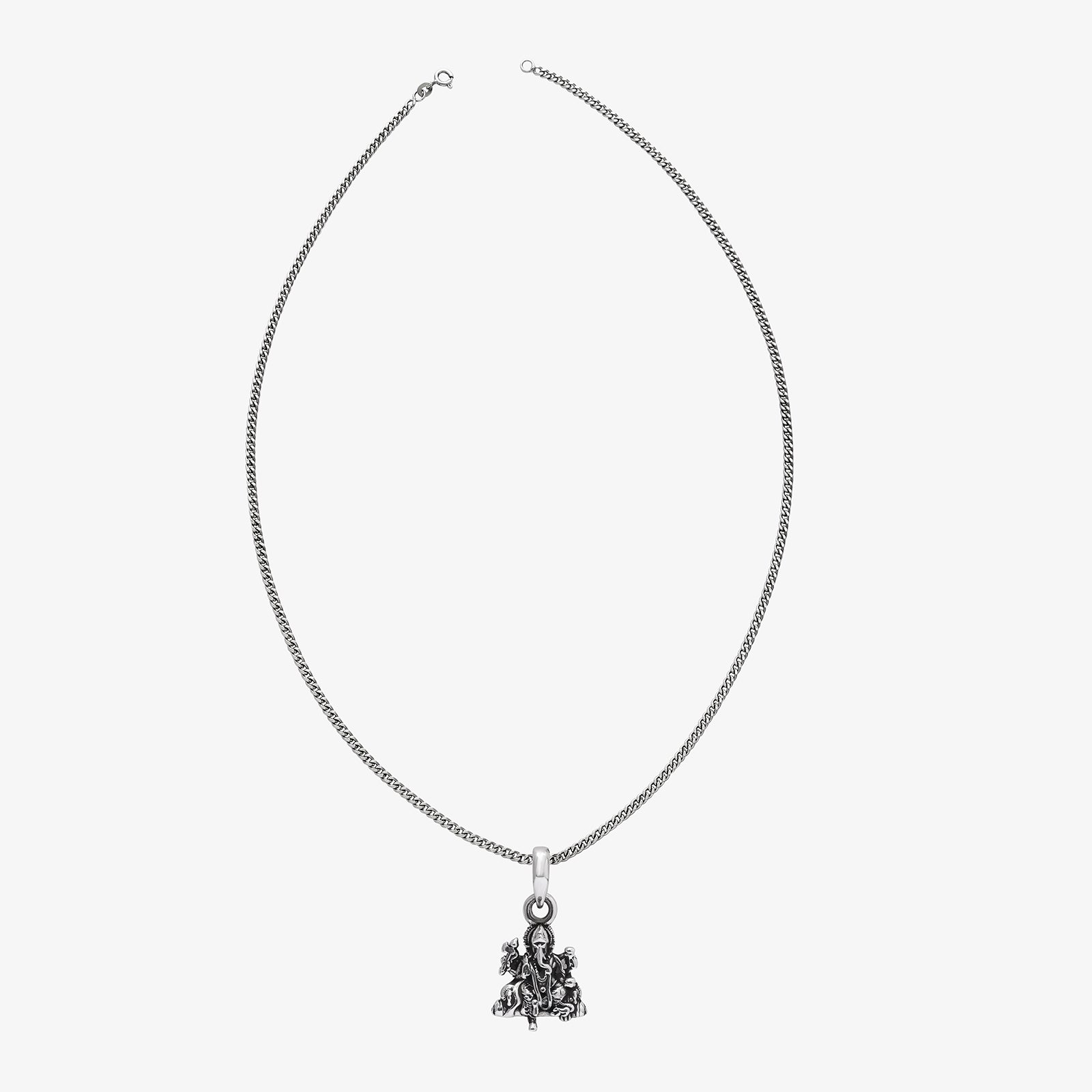 Oxidized Silver Ganesh Pendant