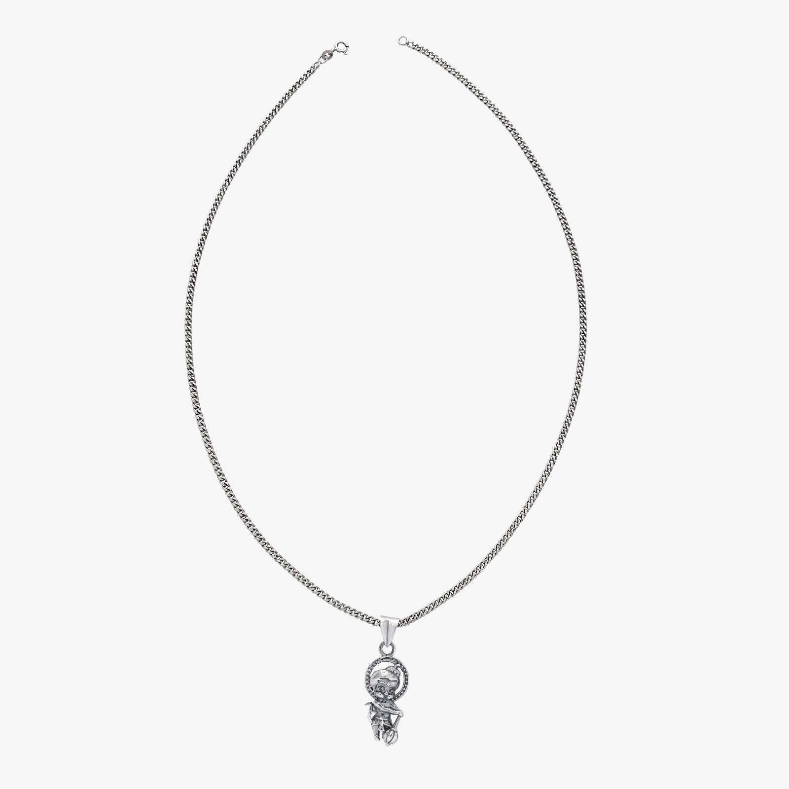 Bal Hanuman Silver Pendant with Silver Chain