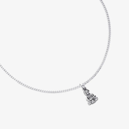 Pure Silver Meditating Hanuman Ji Pendant - Tweov Jewels