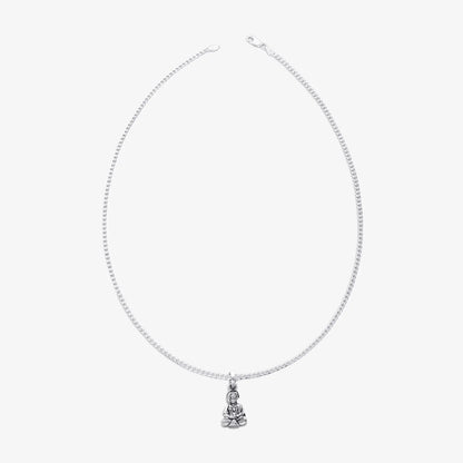 Pure Silver Meditating Hanuman Ji Pendant - Tweov Jewels