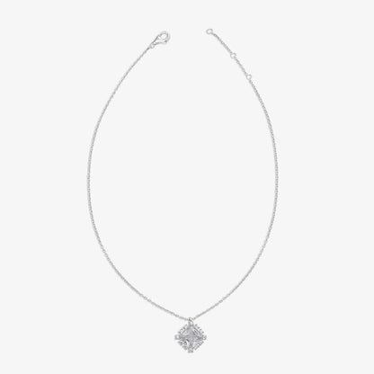 Radiant Square Halo Pendant Necklace