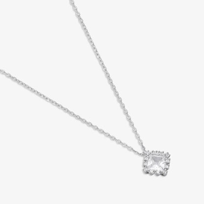 Radiant Square Halo Pendant Necklace