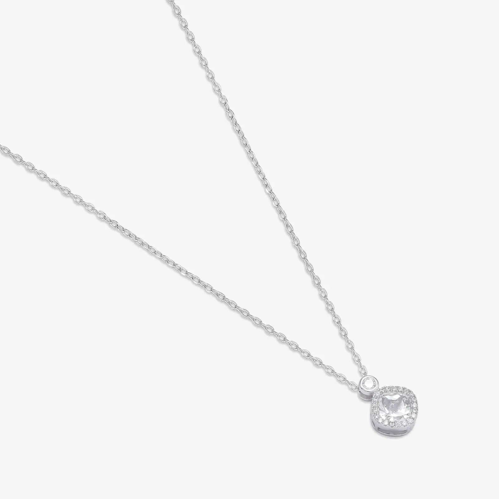 Shiny Square Ad Silver Necklace - Tweov Jewels