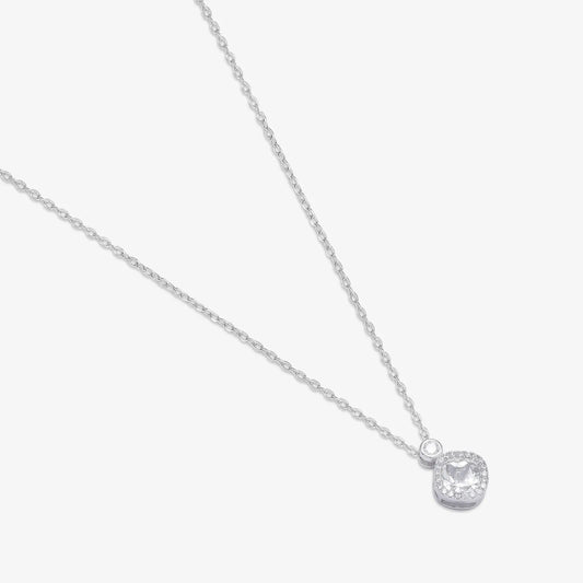 Shiny Square Ad Silver Necklace - Tweov Jewels