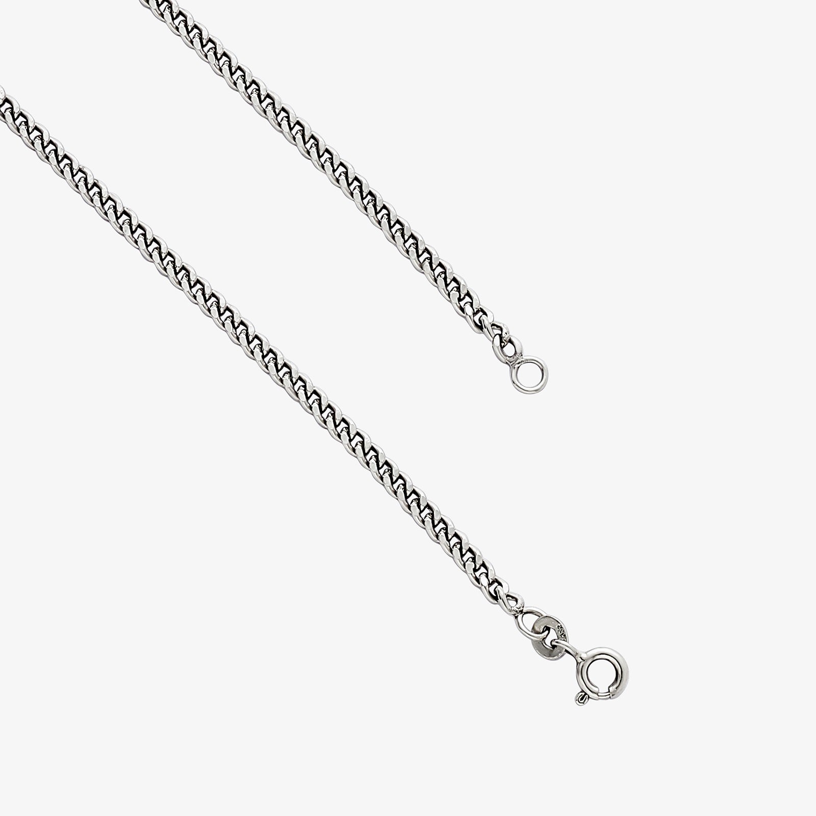 Carved Om Silver Chain