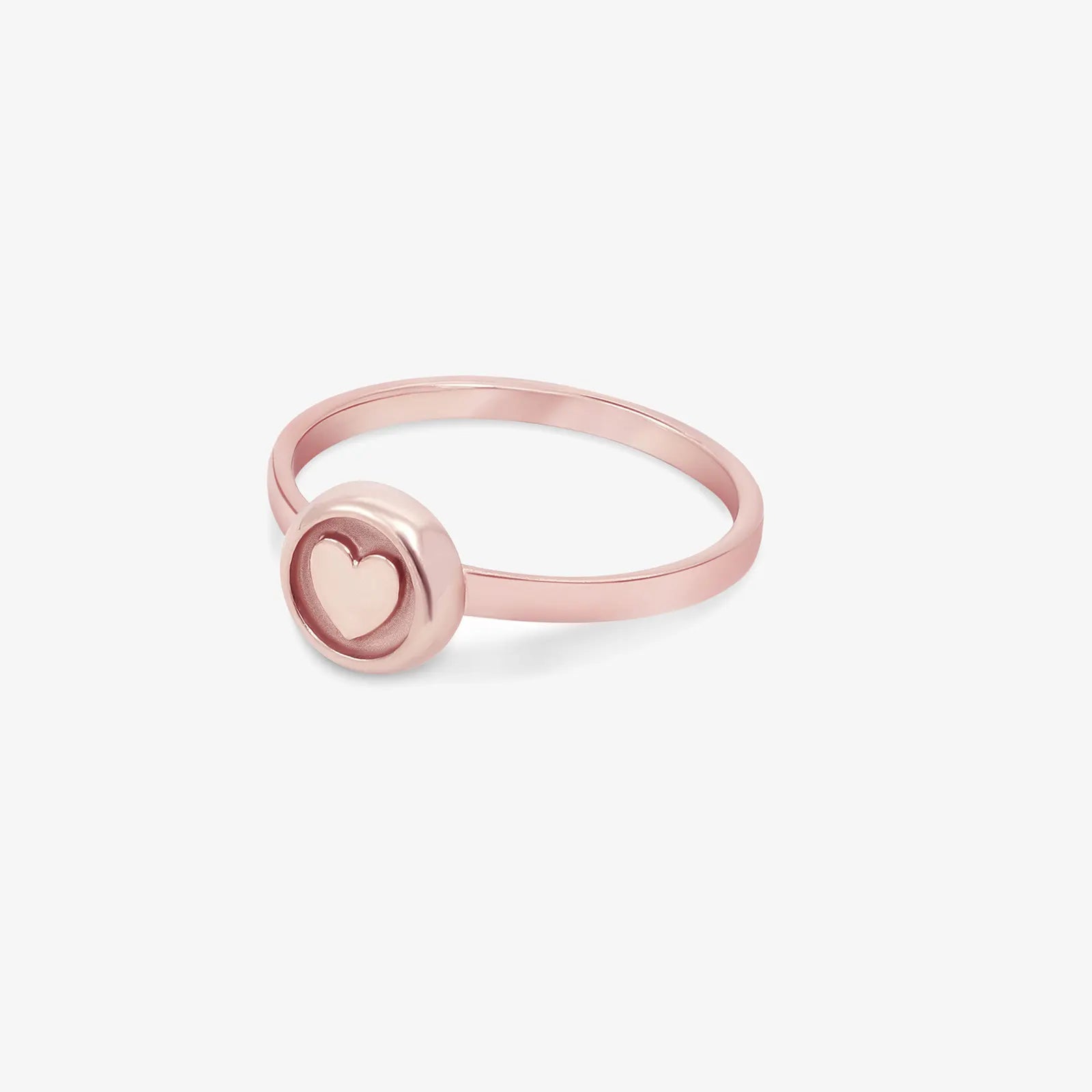 Rose Gold Plated Heart Silver Ring - Tweov Jewels