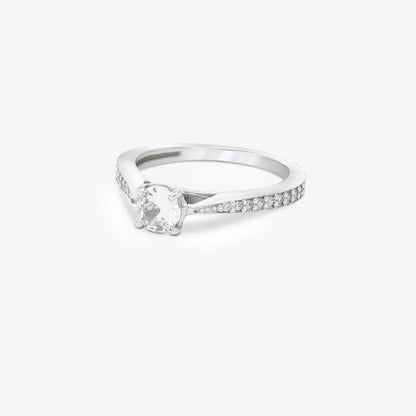 Round Solitaire Silver Ring - Tweov Jewels