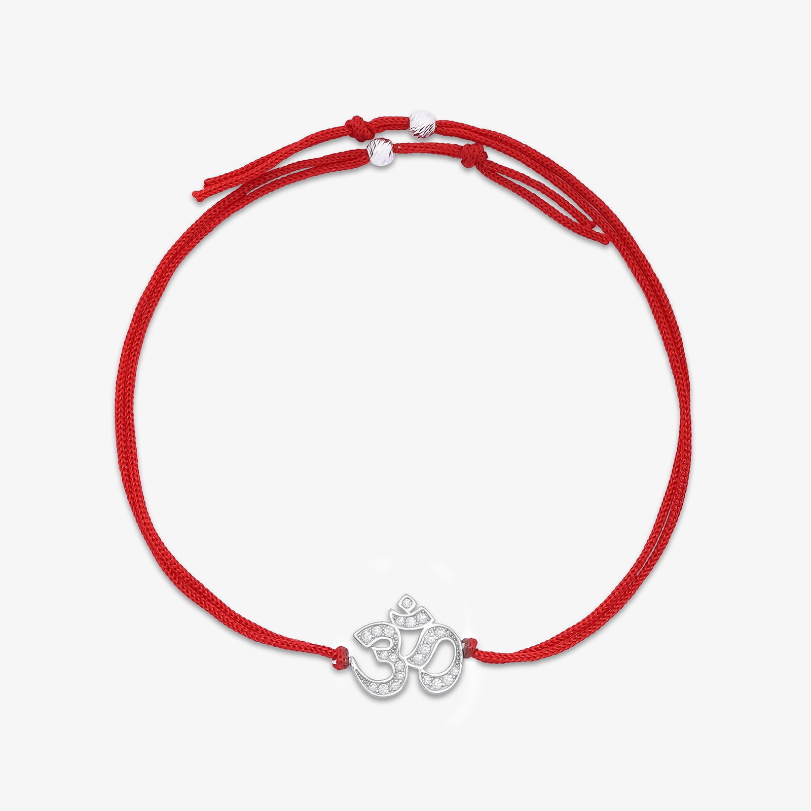 Silver CZ Om Rakhi for Brother - Tweov Jewels