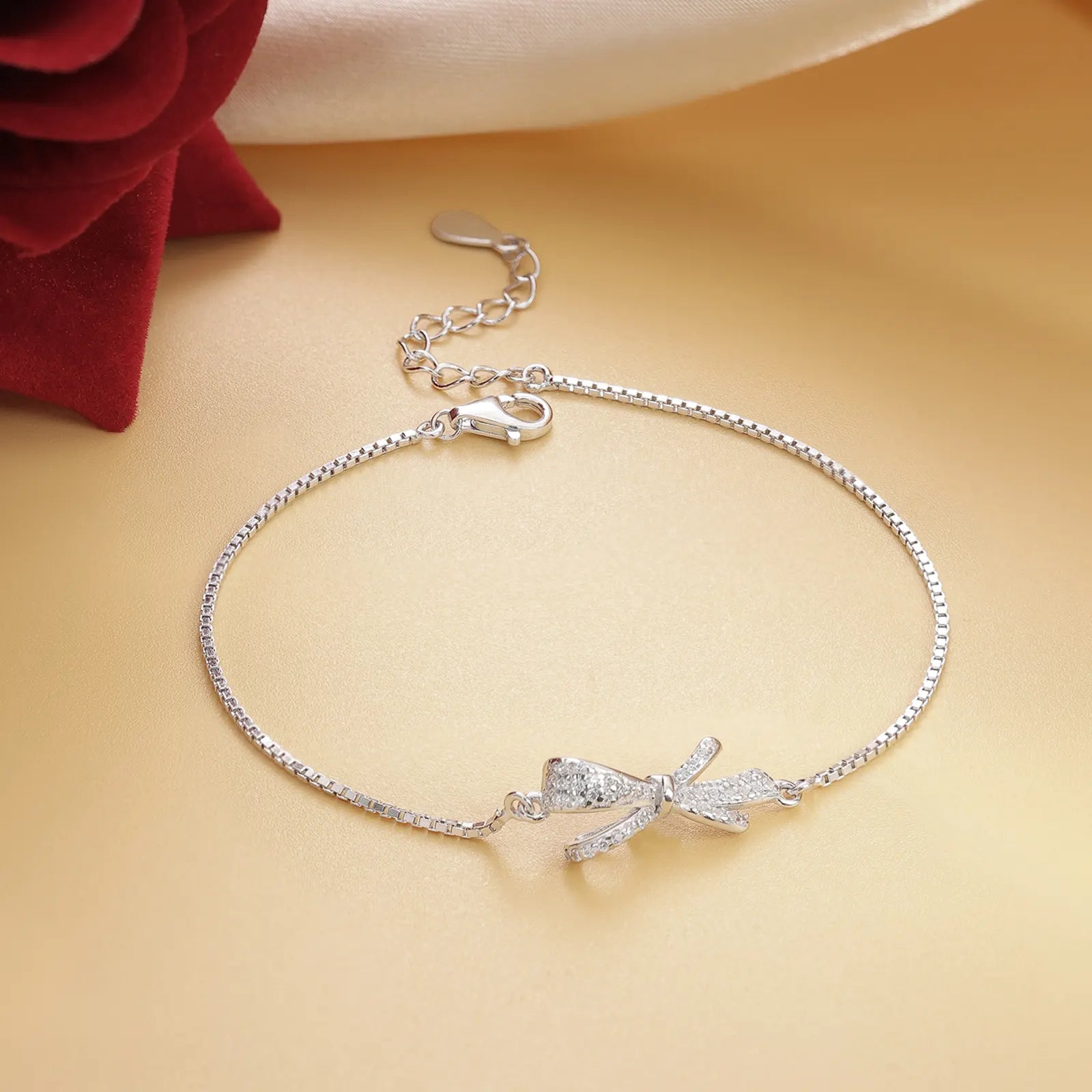 Designer Bow Silver Bracelet - Tweov Jewels