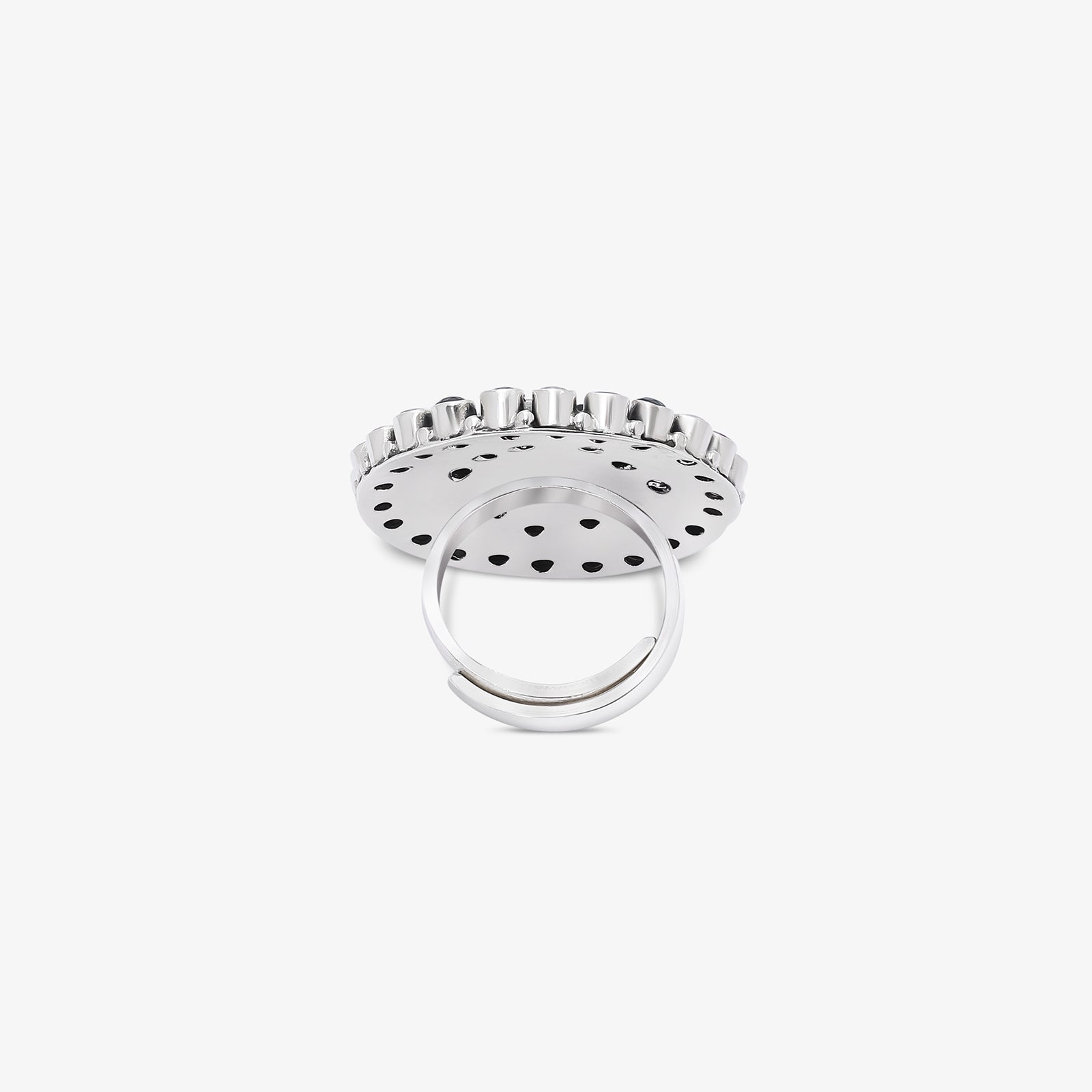 Pure Silver Ring - Garden of Emerald and Ruby Sparkle - Tweov Jewels