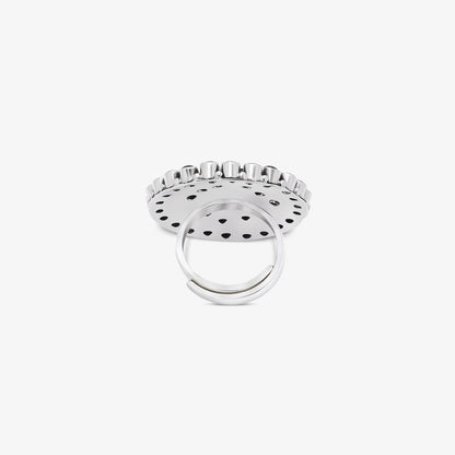 Pure Silver Ring - Garden of Emerald and Ruby Sparkle - Tweov Jewels