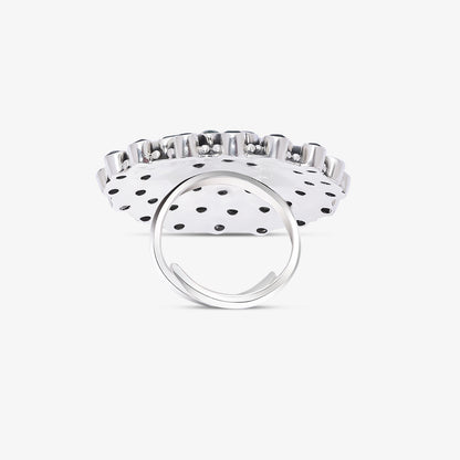 Pure Silver Ring - Emerald Blossom Filigree - Tweov Jewels