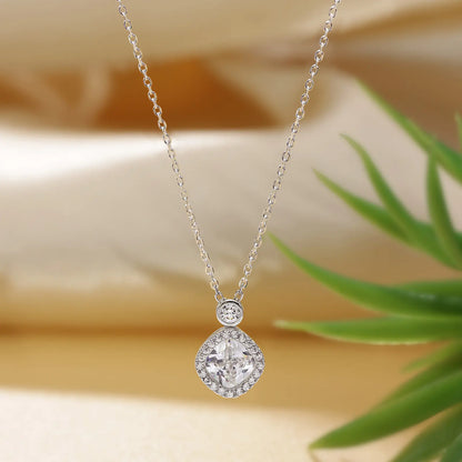 Shiny Square Ad Silver Necklace - Tweov Jewels