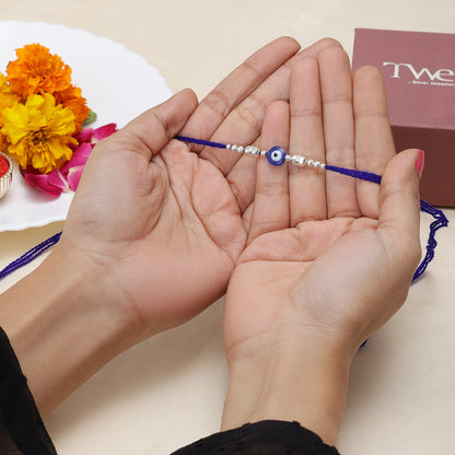 Evil Eye Silver Rakhi for Brother - Tweov Jewels