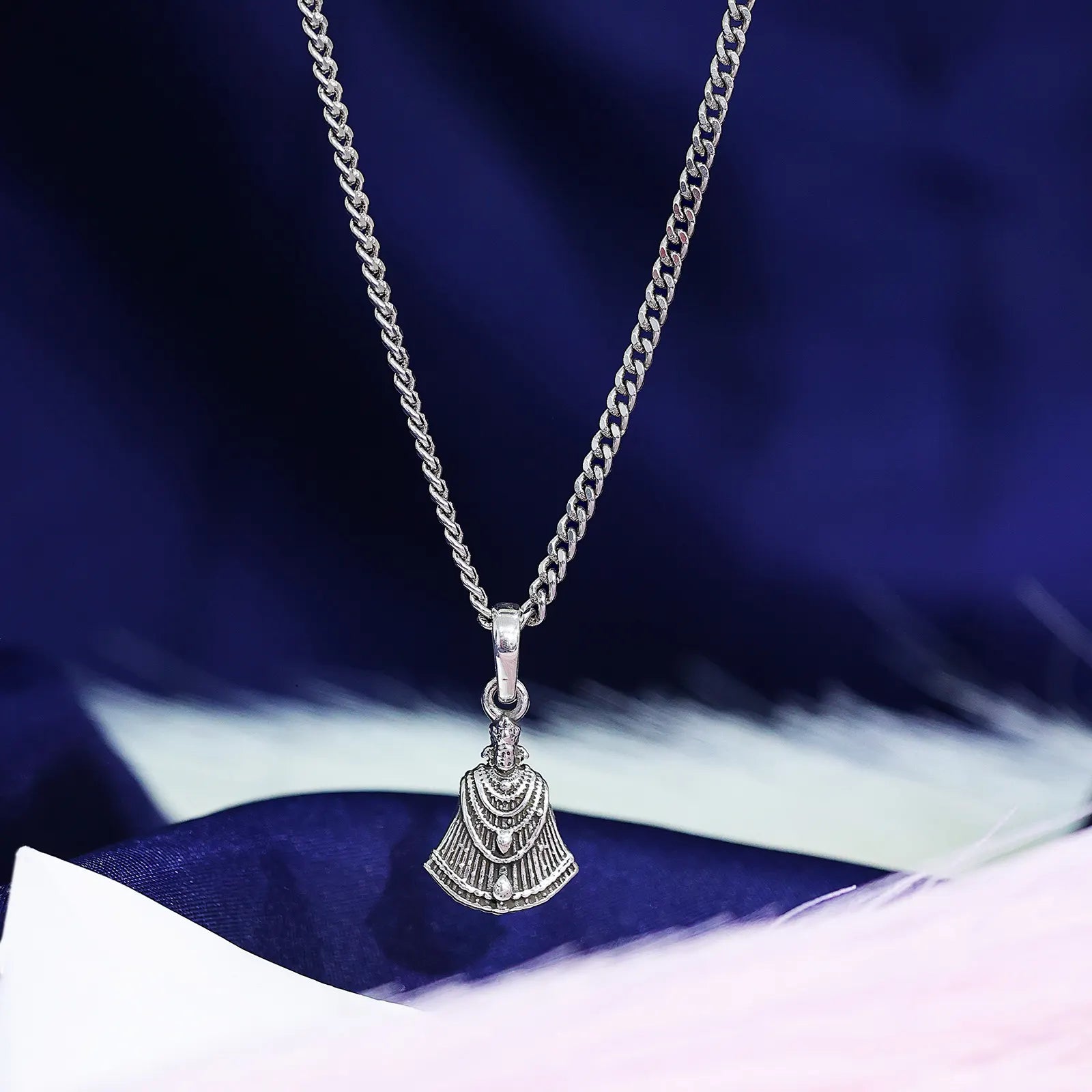 Pure Sterling Silver Khatu Shyam Locket - Tweov Jewels