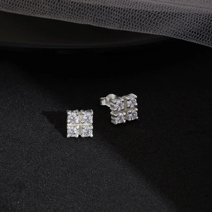 Square CZ Silver Stud - Tweov Jewels