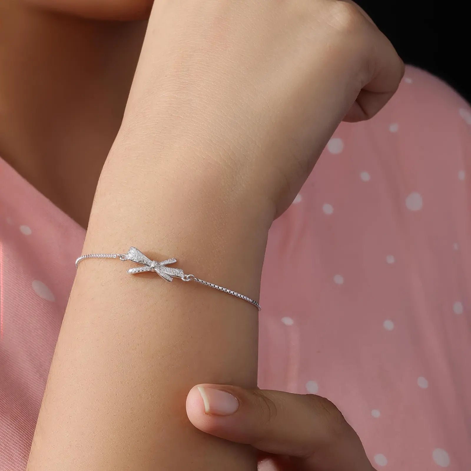 Designer Bow Silver Bracelet - Tweov Jewels