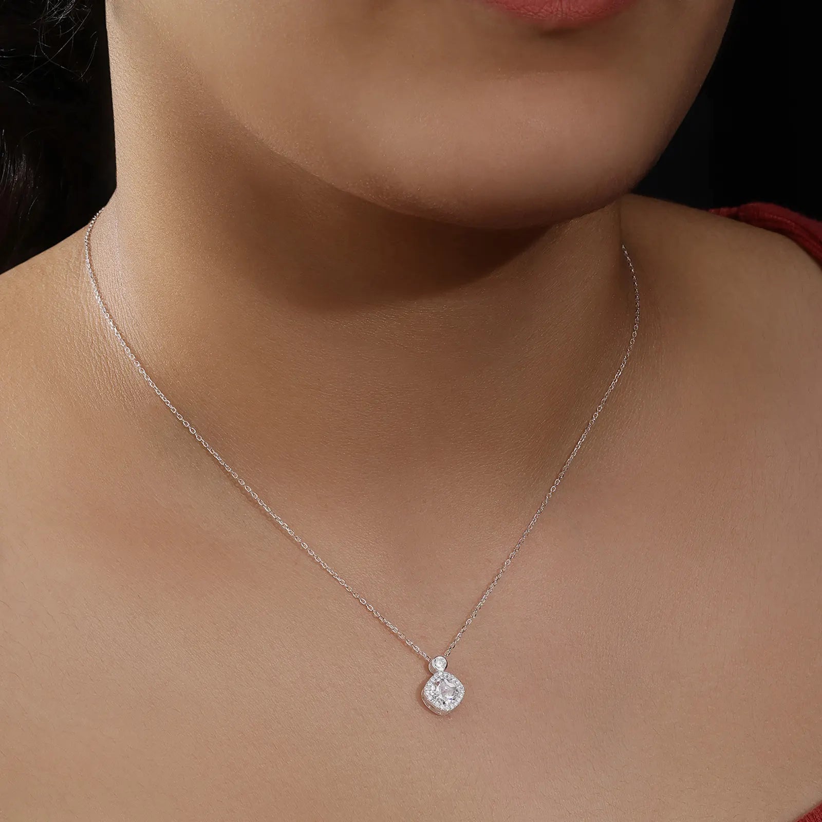 Shiny Square Ad Silver Necklace - Tweov Jewels
