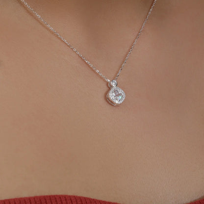 Shiny Square Ad Silver Necklace - Tweov Jewels