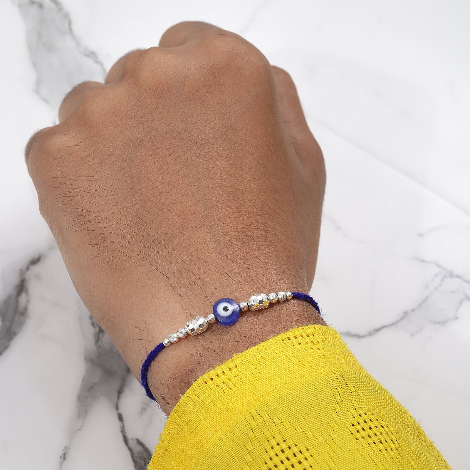 Evil Eye Silver Rakhi for Brother - Tweov Jewels