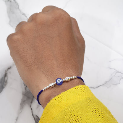 Evil Eye Silver Rakhi for Brother - Tweov Jewels