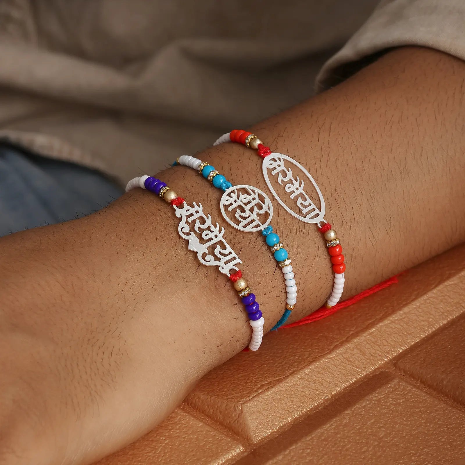 Mere Bhaiya Silver Rakhi for Brother (Pack of Three) - Tweov Jewels