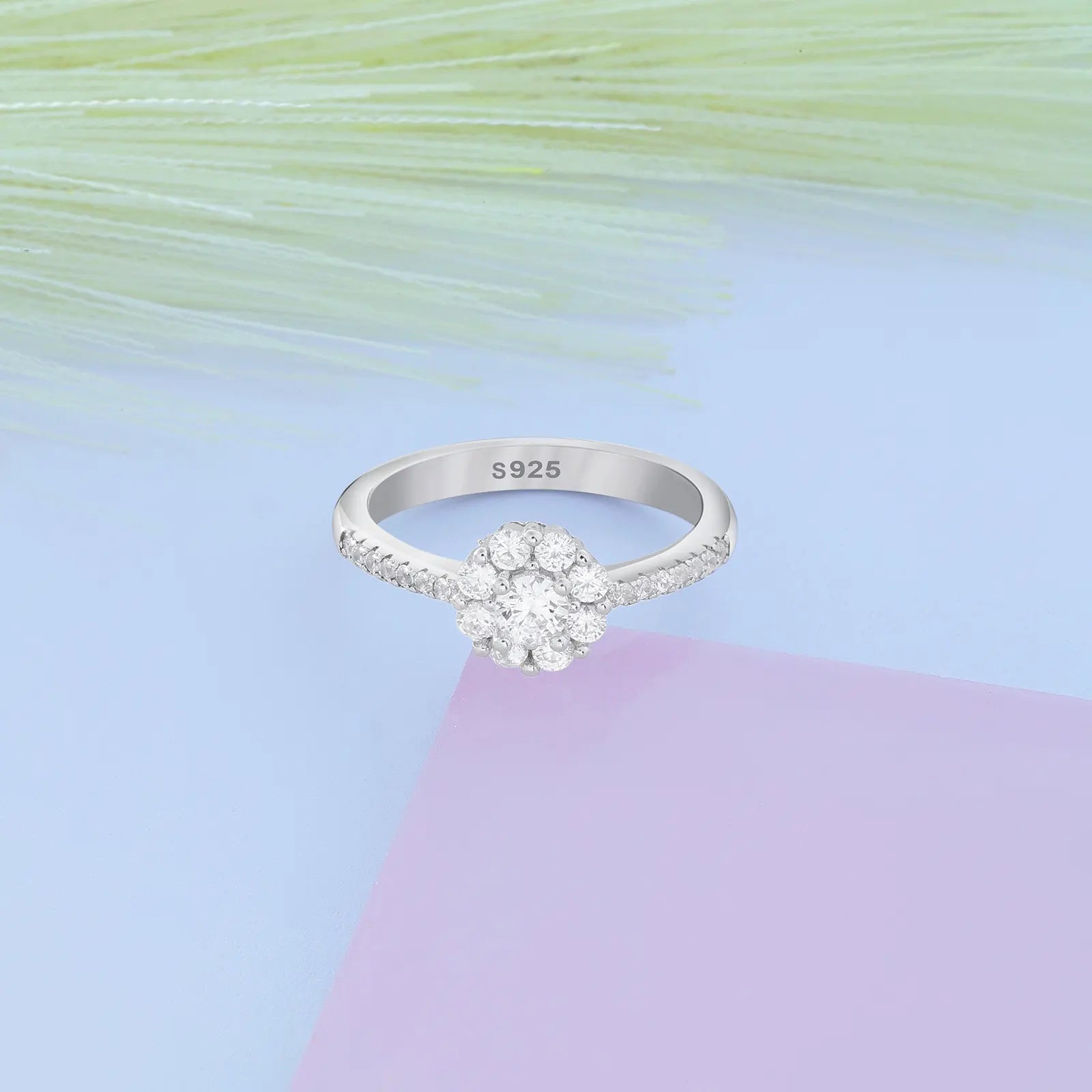 CZ Petite Halo Ring for Women