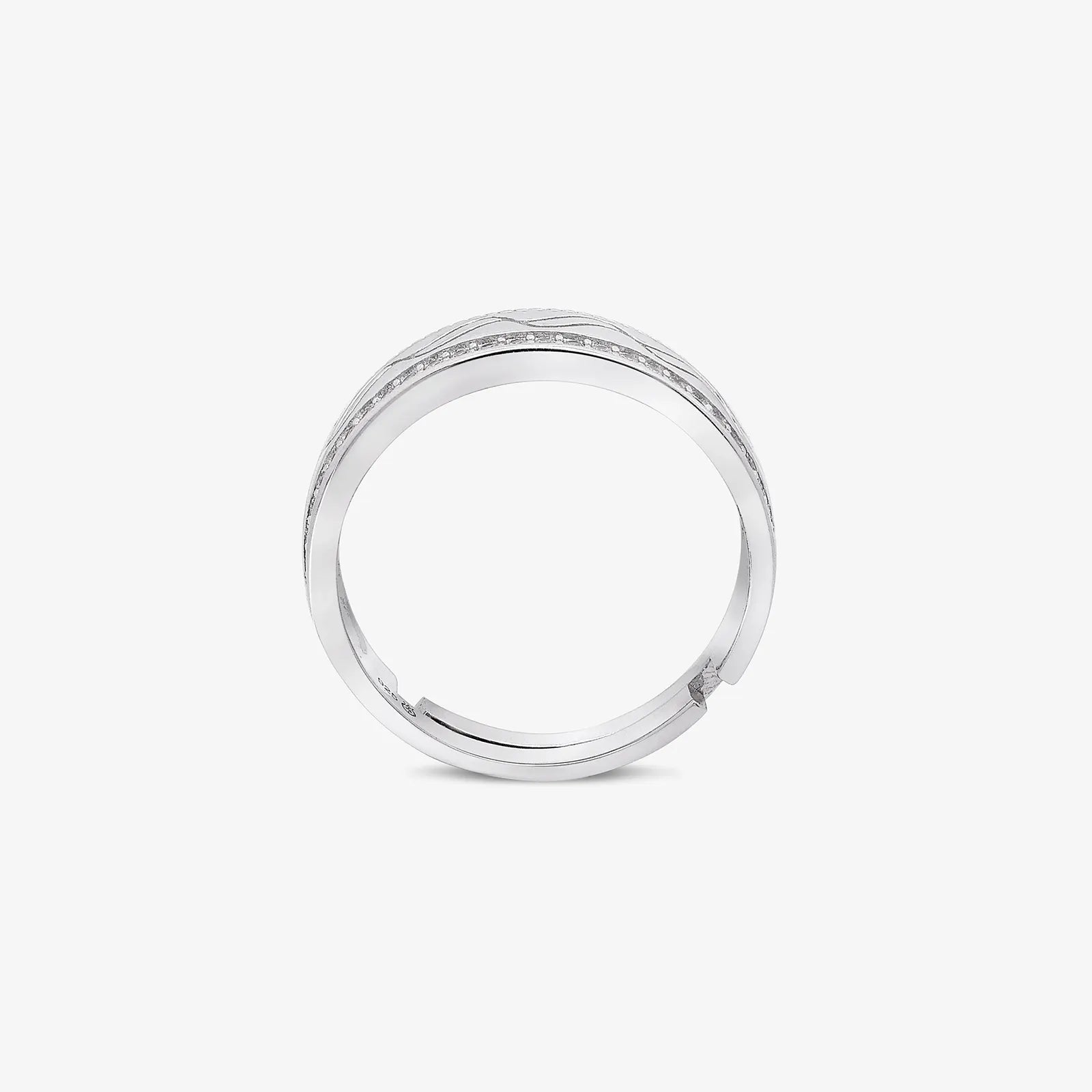 CZ Wave Band Ring For Men - Tweov Jewels