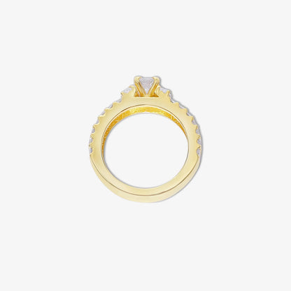 Gold Plated Solitaire CZ Stylish Silver Ring - Tweov Jewels