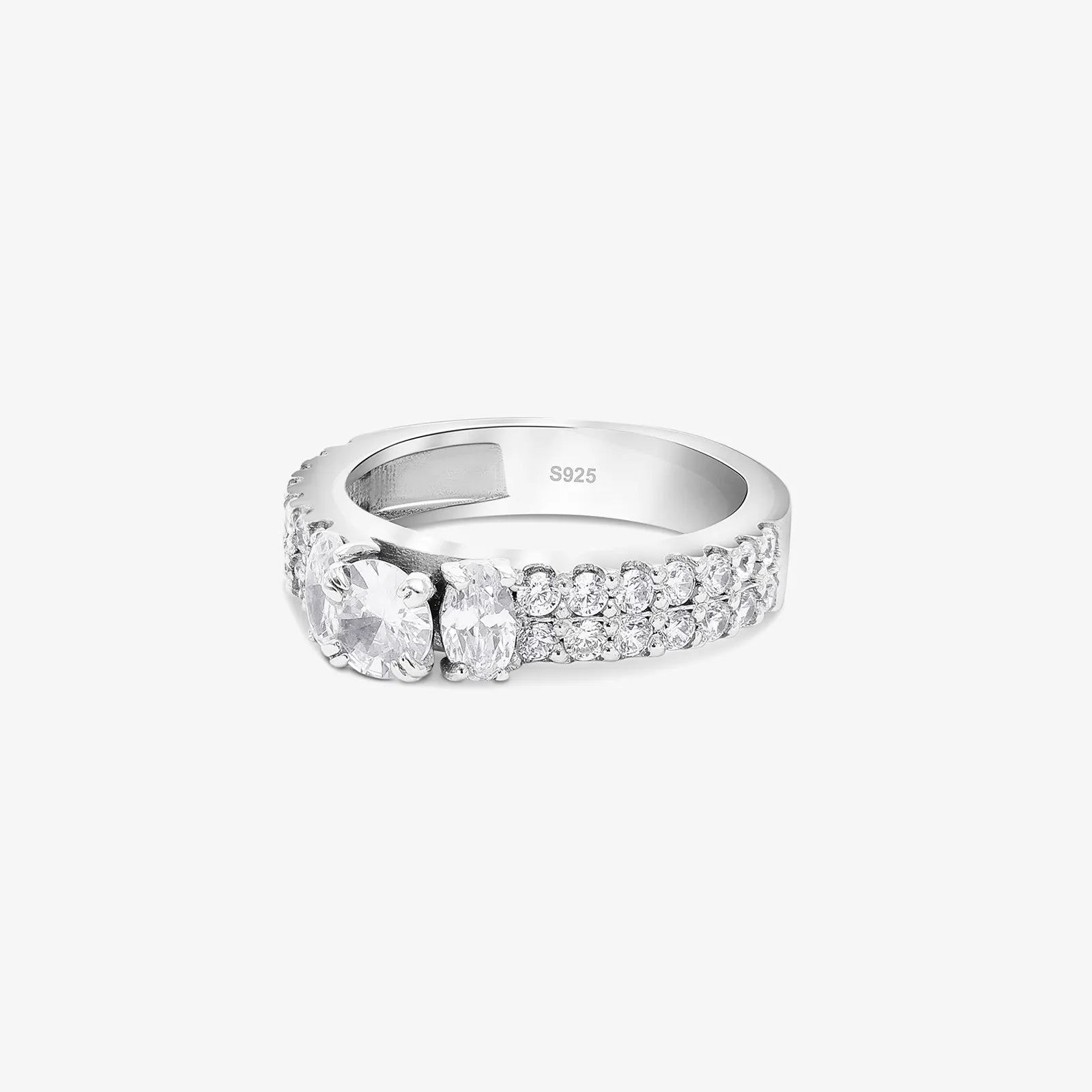 Silver Solitaire CZ Stylish Ring - Tweov Jewels