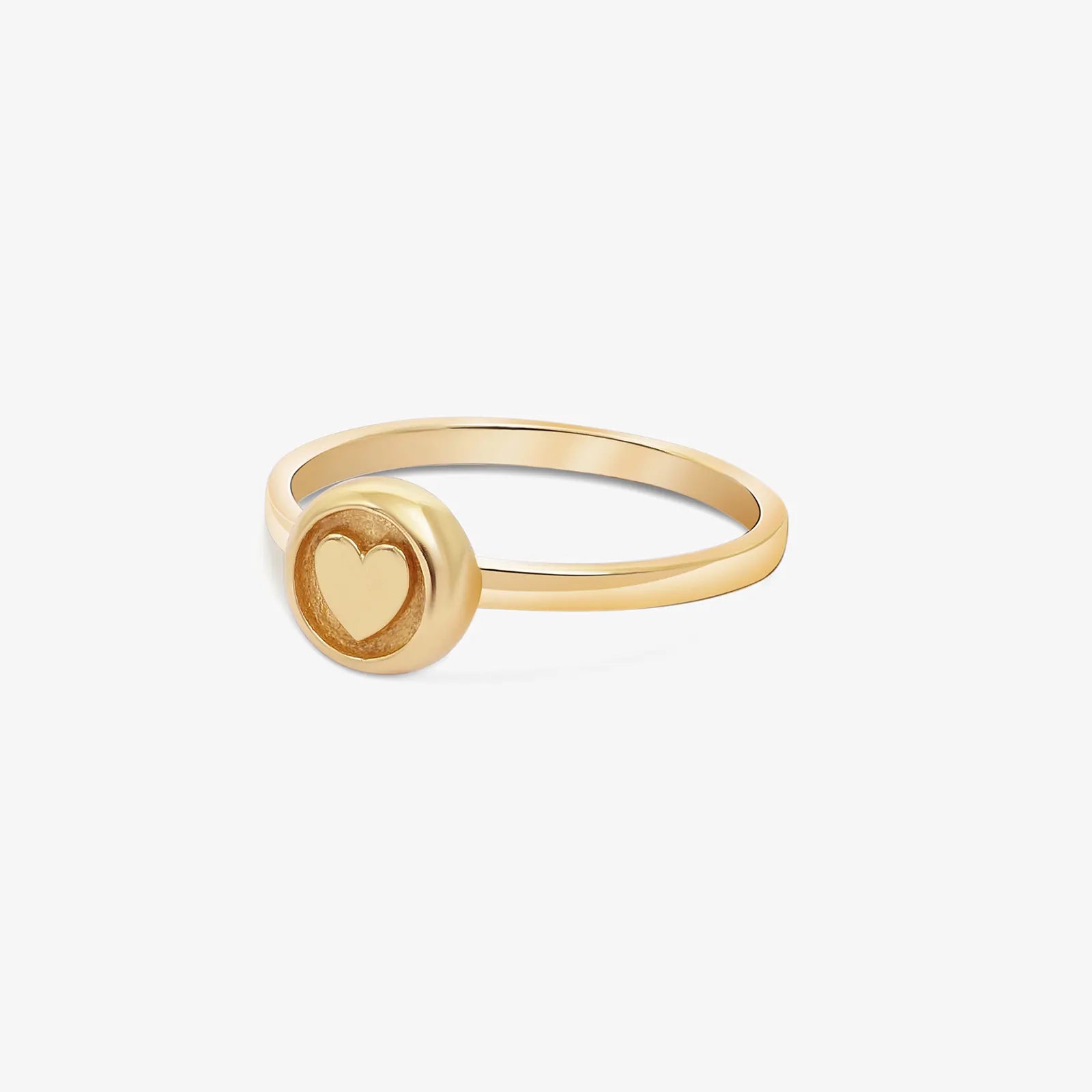 Gold Plated Heart Silver Ring - Tweov Jewels