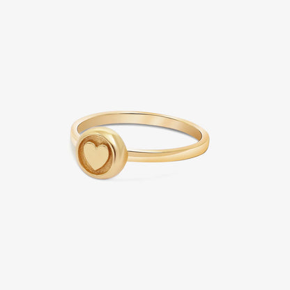 Gold Plated Heart Silver Ring - Tweov Jewels
