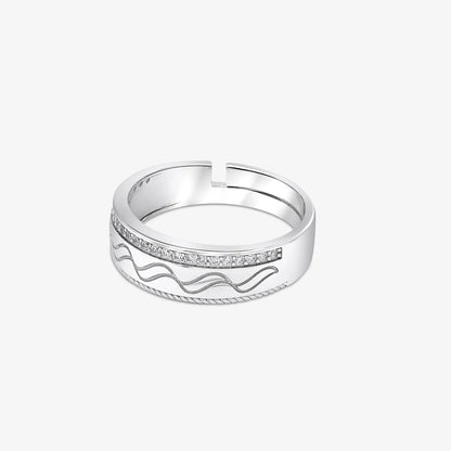 CZ Wave Band Ring For Men - Tweov Jewels