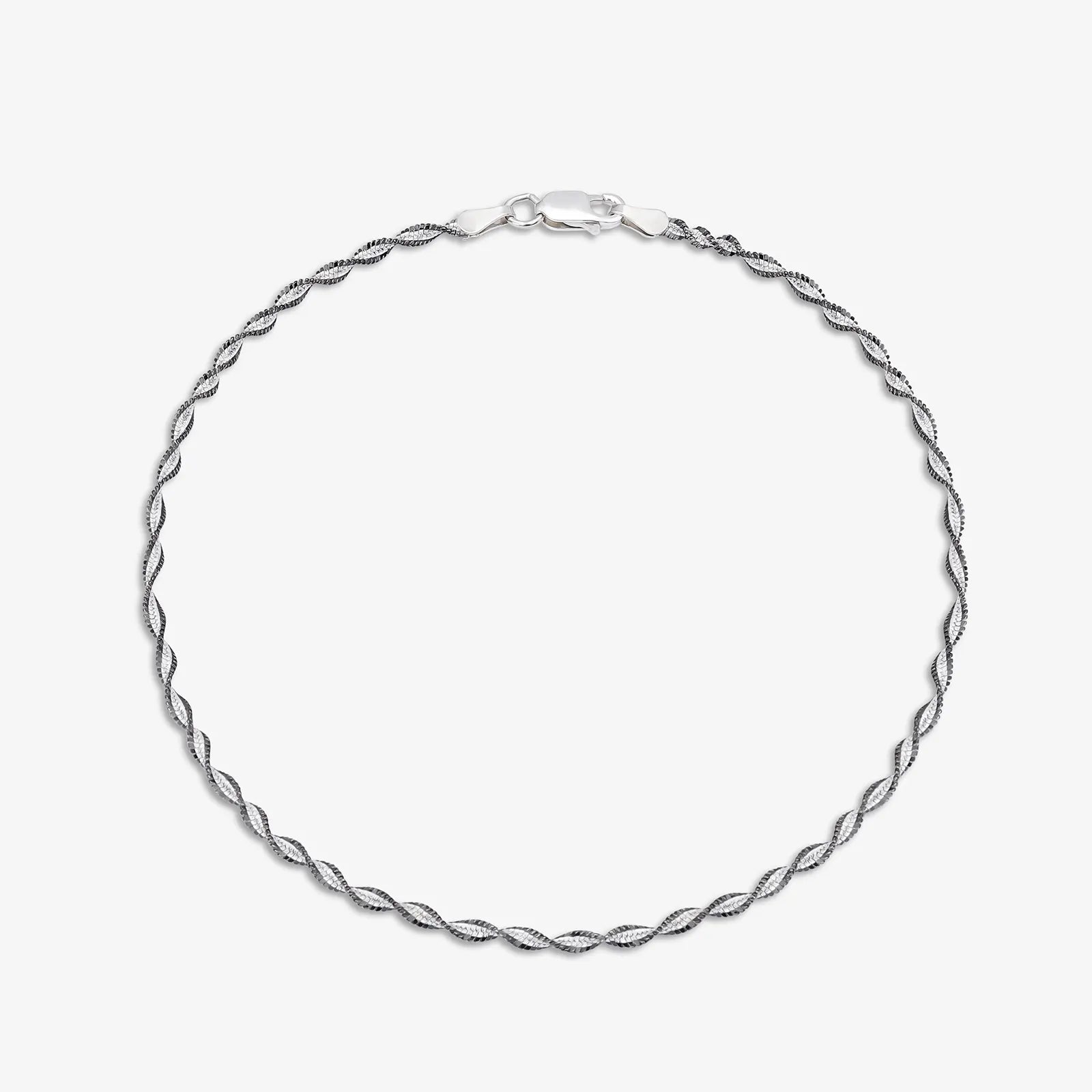 Black Twisted Weave Silver Anklet - Tweov Jewels
