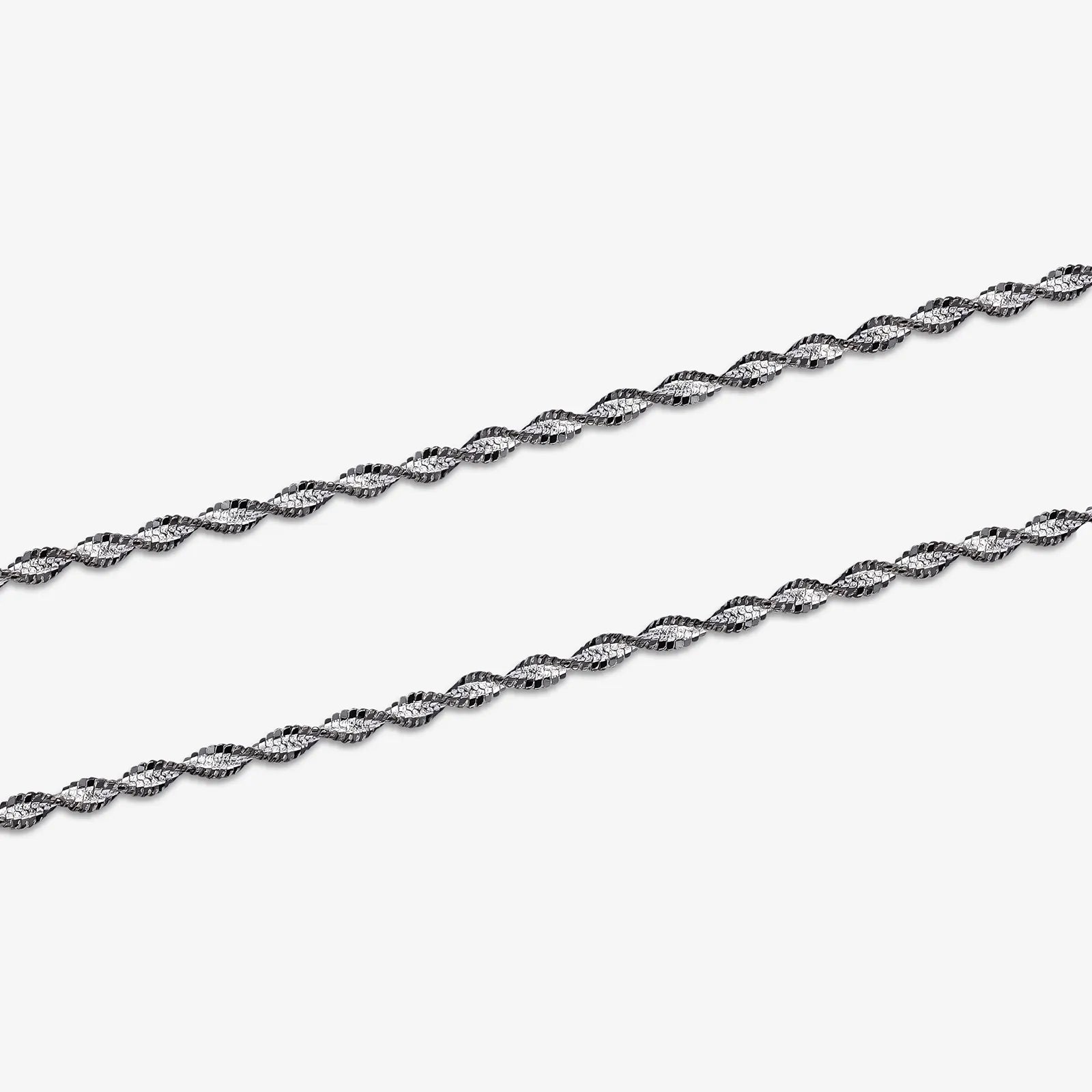 Black Twisted Weave Silver Anklet - Tweov Jewels