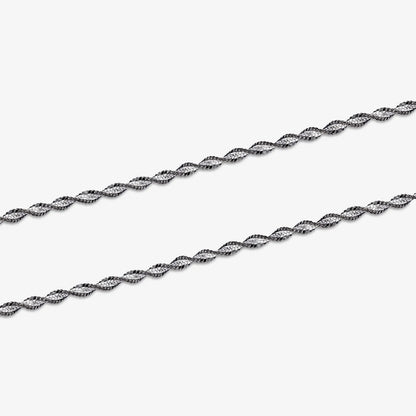 Black Twisted Weave Silver Anklet - Tweov Jewels