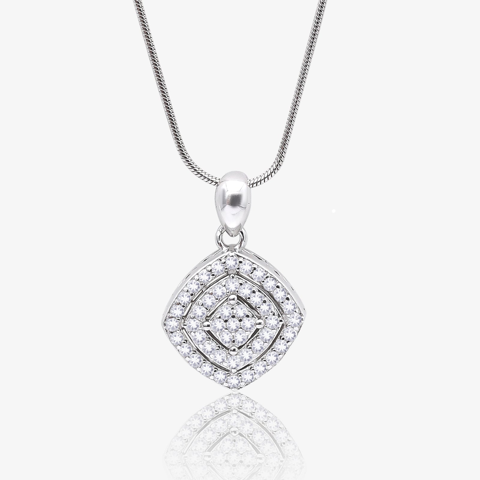 CZ Pendant & Stud Earrings Set for Women