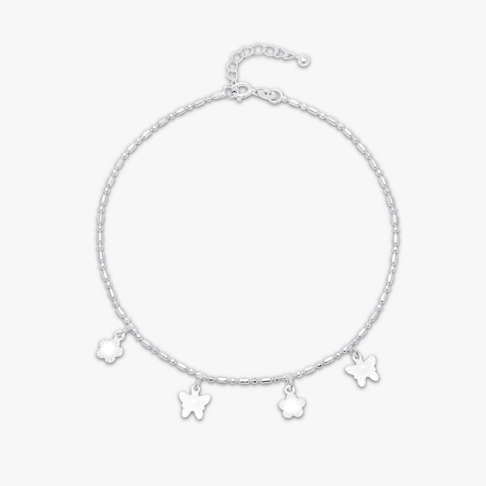 Pure 925 Silver Anklets - Butterfly Bloom Charms - Tweov Jewels