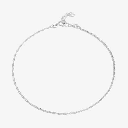 Classic Twisted Silver Anklet for Women - Tweov Jewels