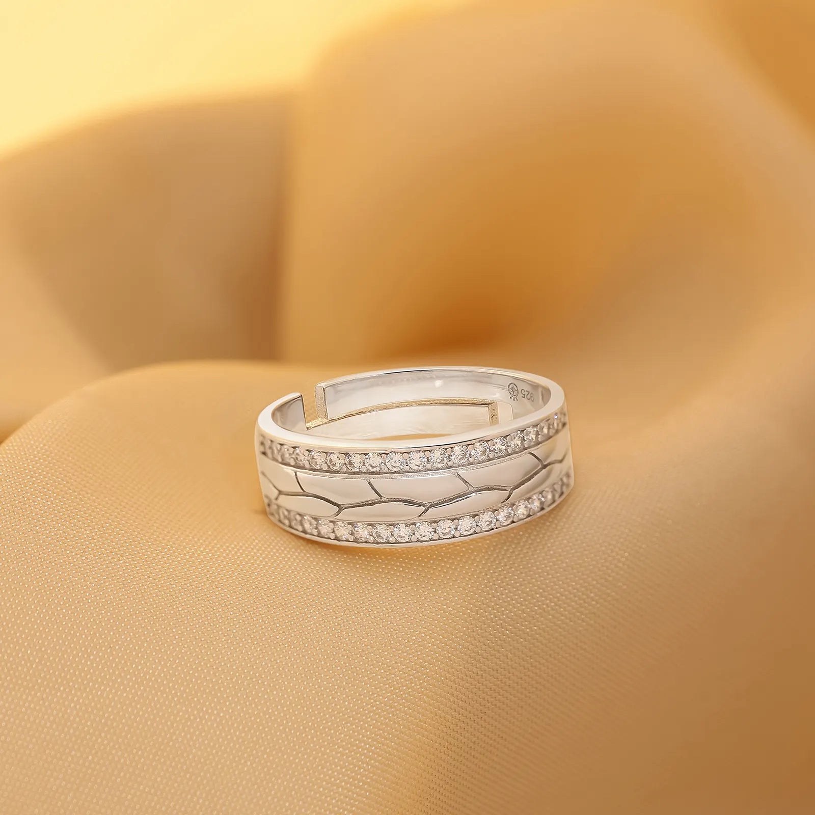 Dual Layered CZ Silver Ring for Women - Tweov Jewels