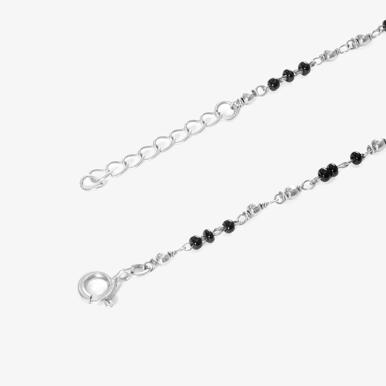 Pure Sterling Silver Infinity Knot Design Hand Mangalsutra Bracelet - Tweov Jewels
