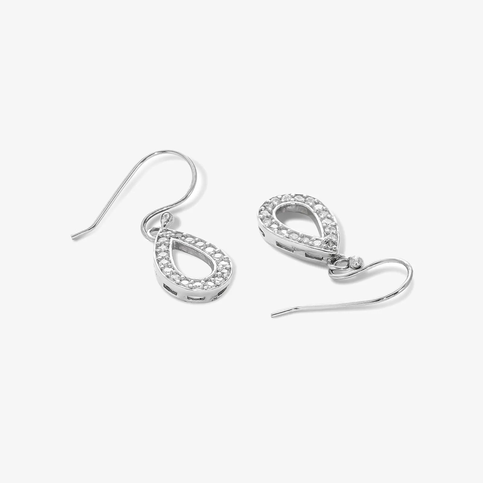 Grand CZ Stone With Silver Finish Earrings - Tweov Jewels