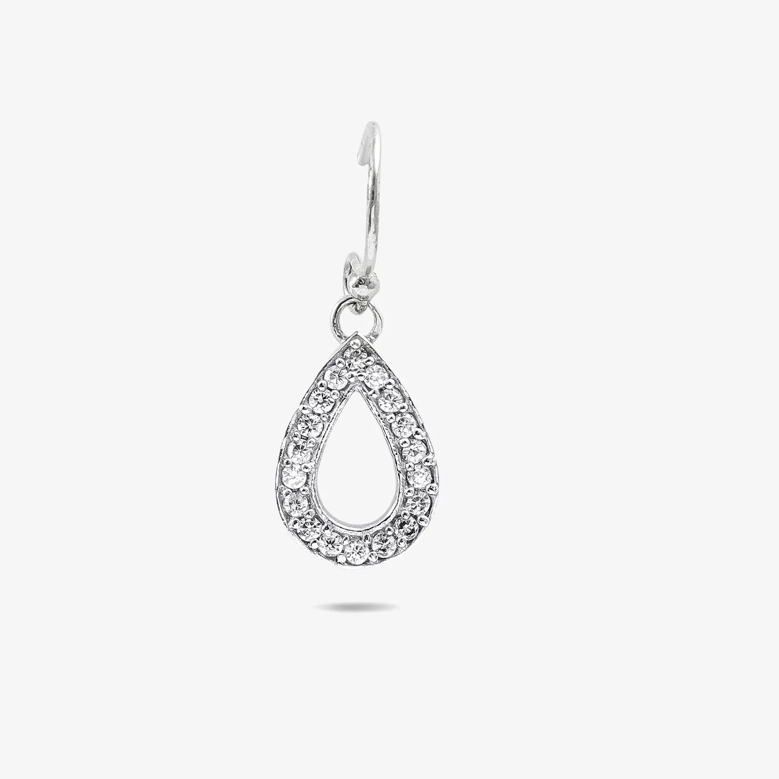 Grand CZ Stone With Silver Finish Earrings - Tweov Jewels
