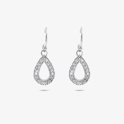 Grand CZ Stone With Silver Finish Earrings - Tweov Jewels