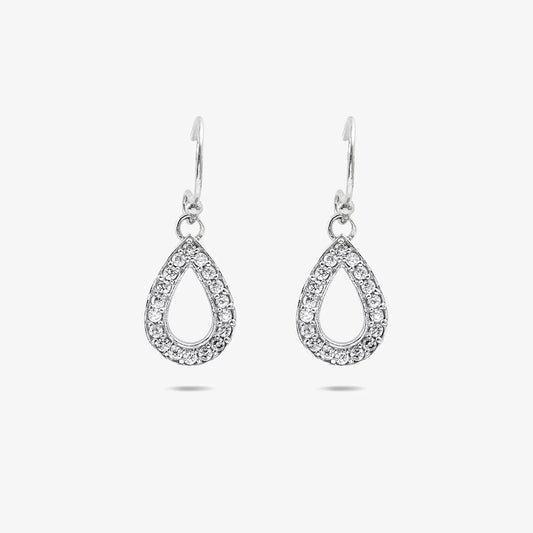 Grand CZ Stone With Silver Finish Earrings - Tweov Jewels