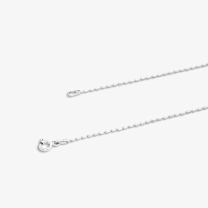 Long Ball Beaded Silver Chain