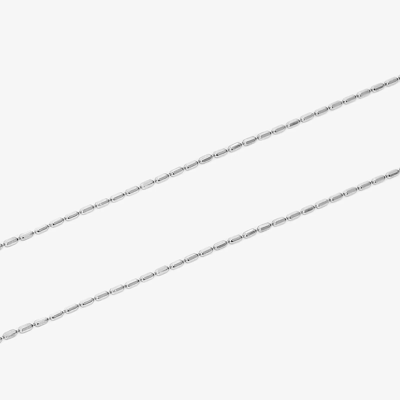 Long Ball Beaded Silver Chain