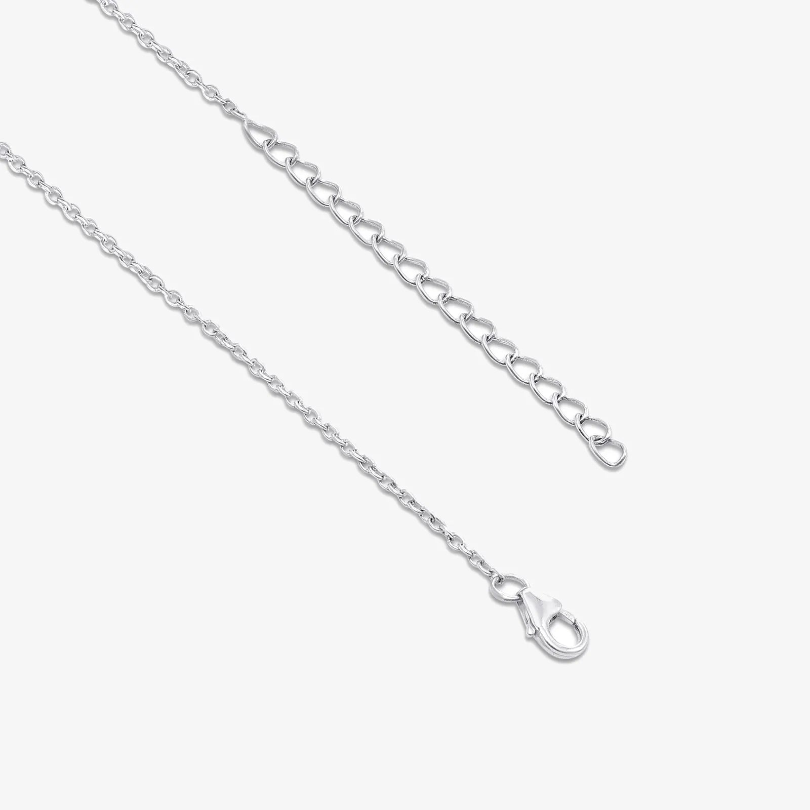 Silver Emerald Leaf Chain Necklace - Tweov Jewels